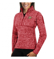 Anaheim Ducks Antigua Women's Fortune Zip Pullover Sweater Red
