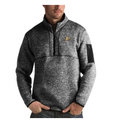 Men's Anaheim Ducks Antigua Fortune Quarter-Zip Pullover Jacket Charcoal