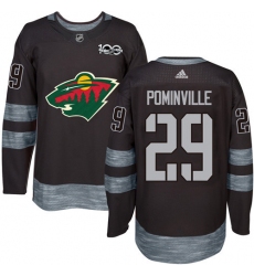 Adidas Minnesota Wild #29 Jason Pominville Black 1917-2017 100th Anniversary Stitched NHL Jersey