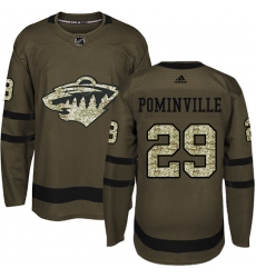 Adidas Minnesota Wild #29 Jason Pominville Green Salute to Service Stitched NHL Jersey