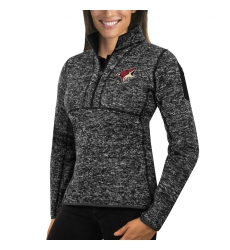 Arizona Coyotes Antigua Women's Fortune Zip Pullover Sweater Charcoal