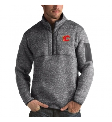 Men's Calgary Flames Antigua Fortune Quarter-Zip Pullover Jacket Black