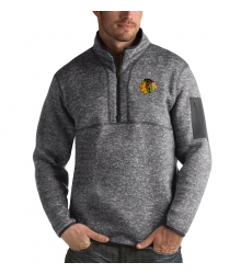 Men's Chicago Blackhawks Antigua Fortune Quarter-Zip Pullover Jacket Black