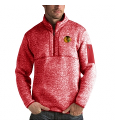 Men's Chicago Blackhawks Antigua Fortune Quarter-Zip Pullover Jacket Red