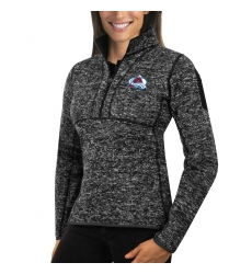 Colorado Avalanche Antigua Women's Fortune Zip Pullover Sweater Charcoal