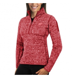 Detroit Red Wings Antigua Women's Fortune Zip Pullover Sweater Red