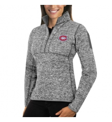 Montreal Canadiens Antigua Women's Fortune Zip Pullover Sweater Black