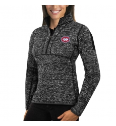 Montreal Canadiens Antigua Women's Fortune Zip Pullover Sweater Charcoal