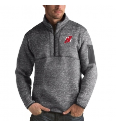 Men's New Jersey Devils Antigua Fortune Quarter-Zip Pullover Jacket Black