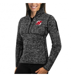 New Jersey Devils Antigua Women's Fortune Zip Pullover Sweater Charcoal