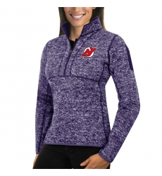 New Jersey Devils Antigua Women's Fortune Zip Pullover Sweater Purple