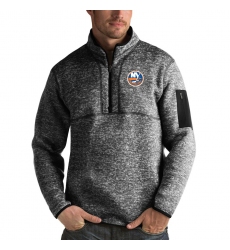 Men's New York Islanders Antigua Fortune Quarter-Zip Pullover Jacket Charcoal