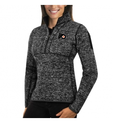 Philadelphia Flyers Antigua Women's Fortune Zip Pullover Sweater Charcoal