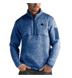 Men's San Jose Sharks Antigua Fortune Quarter-Zip Pullover Jacket Blue