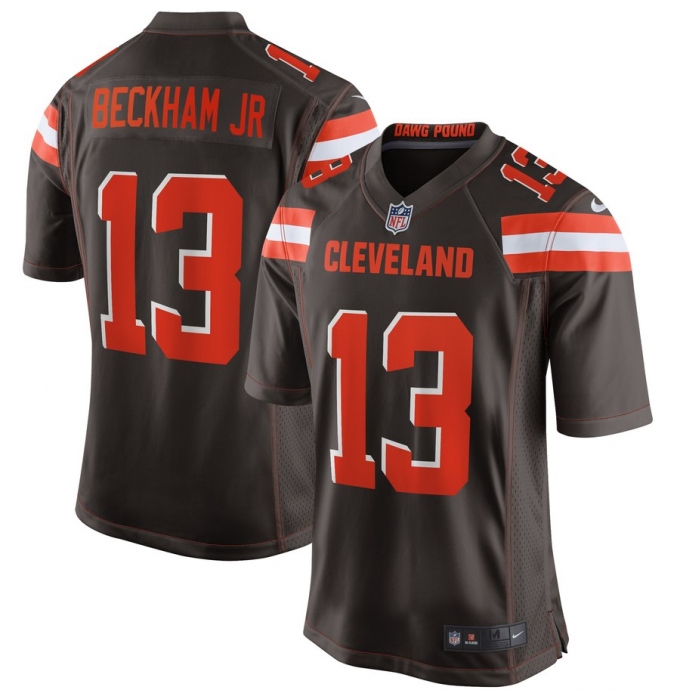 Men's Cleveland Browns #13 Odell Beckham Jr Nike Brown Game Jersey