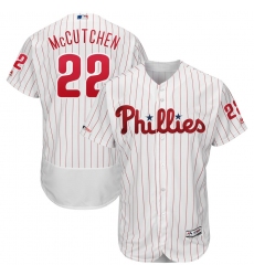 Men's Philadelphia Phillies #22 Andrew McCutchen Majestic White Scarlet Authentic Collection Flex Base Player Jersey