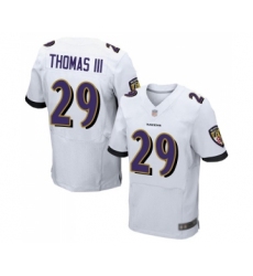 Men's Baltimore Ravens #29 Earl Thomas III Elite White Football Jersey