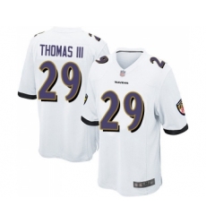 Men's Baltimore Ravens #29 Earl Thomas III Game White Football Jersey