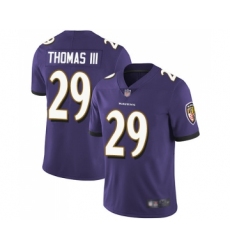Men's Baltimore Ravens #29 Earl Thomas III Purple Team Color Vapor Untouchable Limited Player Football Jersey