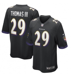 Men's Baltimore Ravens #29 Earl Thomas Nike Black Game Jersey