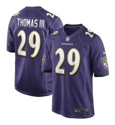 Men's Baltimore Ravens #29 Earl Thomas Nike Purple Game Jersey