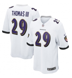 Men's Baltimore Ravens #29 Earl Thomas Nike White Game Jersey