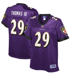 Women's Baltimore Ravens #29 Earl Thomas NFL Pro Line Player Jersey – Purple