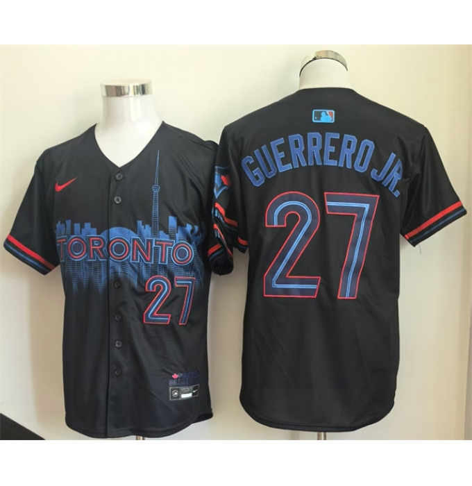 Men's Toronto Blue Jays #27 Vladimir Guerrero Jr. Navy 2024 City Connect Limited Stitched Baseball Jersey