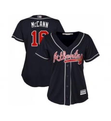 Women's Atlanta Braves #16 Brian McCann Replica Blue Alternate Road Cool Base Baseball Jersey
