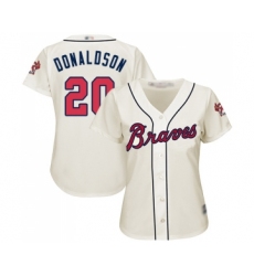 Women's Atlanta Braves #20 Josh Donaldson Replica Cream Alternate 2 Cool Base Baseball Jersey