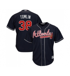 Men's Atlanta Braves #38 Josh Tomlin Replica Blue Alternate Road Cool Base Baseball Jersey