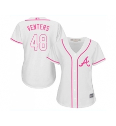 Women's Atlanta Braves #48 Jonny Venters Replica White Fashion Cool Base Baseball Jersey