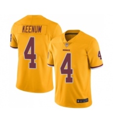 Men's Washington Redskins #4 Case Keenum Elite Gold Rush Vapor Untouchable Football Jersey