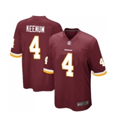 Men's Washington Redskins #4 Case Keenum Game Burgundy Red Team Color Football Jerseys