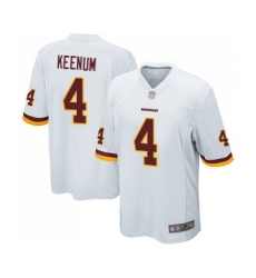 Men's Washington Redskins #4 Case Keenum Game White Football Jerseys