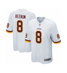 Men's Washington Redskins #8 Case Keenum Game White Football Jersey