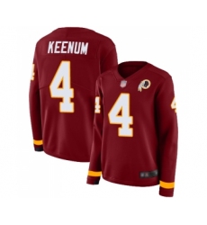 Women's Washington Redskins #4 Case Keenum Limited Burgundy Therma Long Sleeve Football Jersey