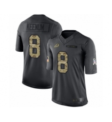 Youth Washington Redskins #8 Case Keenum Limited Black 2016 Salute to Service Football Jersey