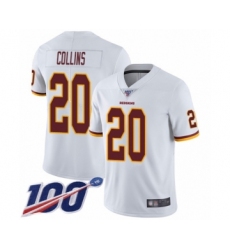 Men's Washington Redskins #20 Landon Collins White Vapor Untouchable Limited Player 100th Season Football Jersey