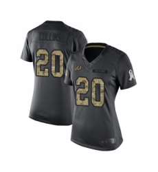 Women's Washington Redskins #20 Landon Collins Limited Black 2016 Salute to Service Football Jersey