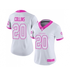 Women's Washington Redskins #20 Landon Collins Limited White Pink Rush Fashion Football Jersey