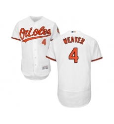 Men's Baltimore Orioles #4 Earl Weaver White Home Flex Base Authentic Collection Baseball Jersey