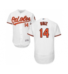 Men's Baltimore Orioles #14 Rio Ruiz White Home Flex Base Authentic Collection Baseball Jersey