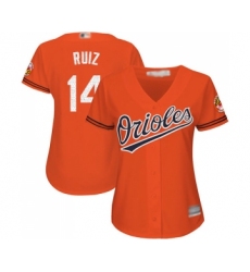 Women's Baltimore Orioles #14 Rio Ruiz Replica Orange Alternate Cool Base Baseball Jersey