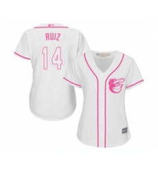 Women's Baltimore Orioles #14 Rio Ruiz Replica White Fashion Cool Base Baseball Jersey