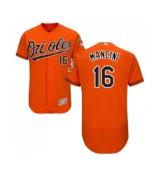Men's Baltimore Orioles #16 Trey Mancini Orange Alternate Flex Base Authentic Collection Baseball Jersey