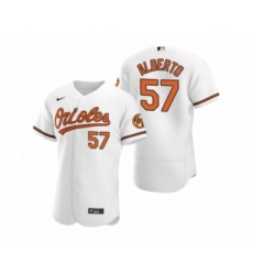 Men's Baltimore Orioles #57 Hanser Alberto Nike White Authentic 2020 Home Jersey