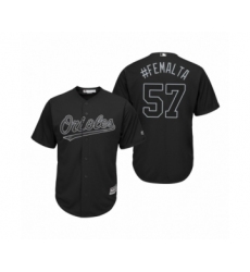 Women's Baltimore Orioles #57 Hanser Alberto Femalta Black 2019 Players Weekend Replica Jersey