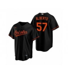 Youth Baltimore Orioles #57 Hanser Alberto Nike Black Replica Alternate Jersey