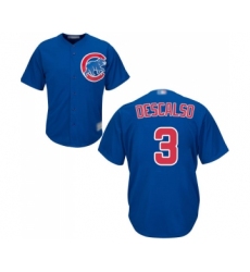 Men's Chicago Cubs #3 Daniel Descalso Replica Royal Blue Alternate Cool Base Baseball Jersey